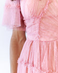 Georgina Mesh Dress · Blush
