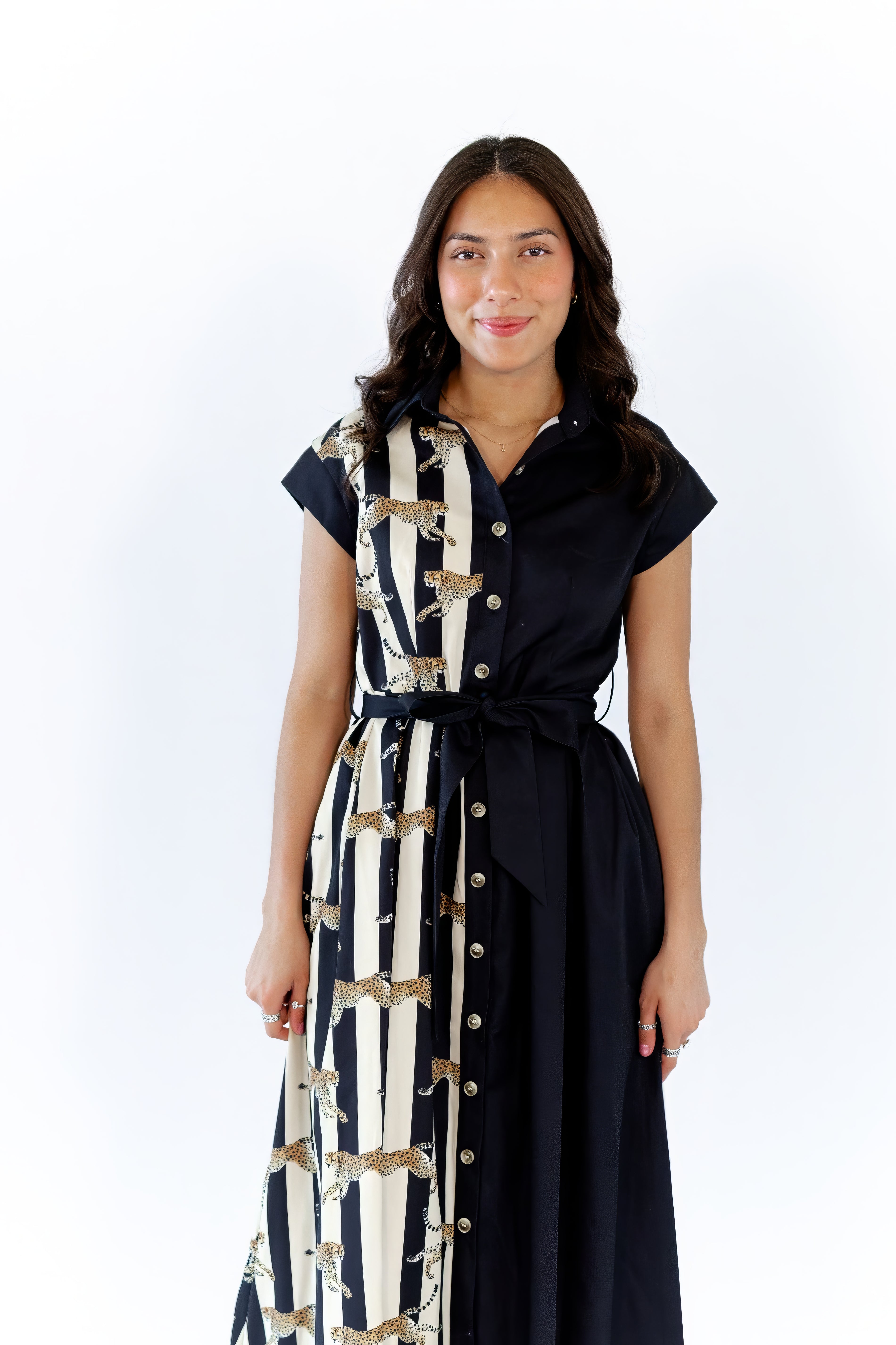 Mecca Striped Cheetah Maxi Dress