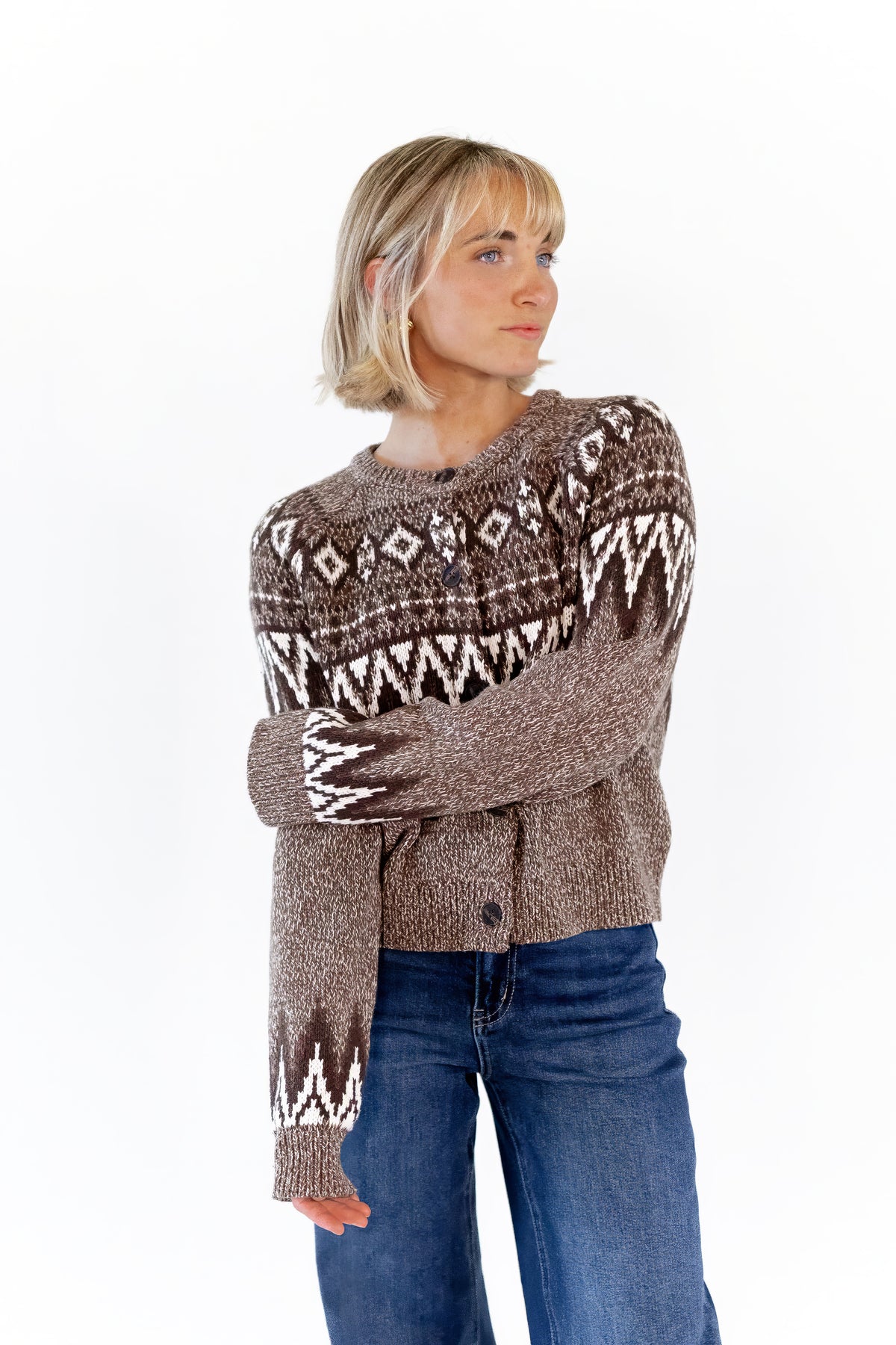 Fair Isle Button Down Cardigan