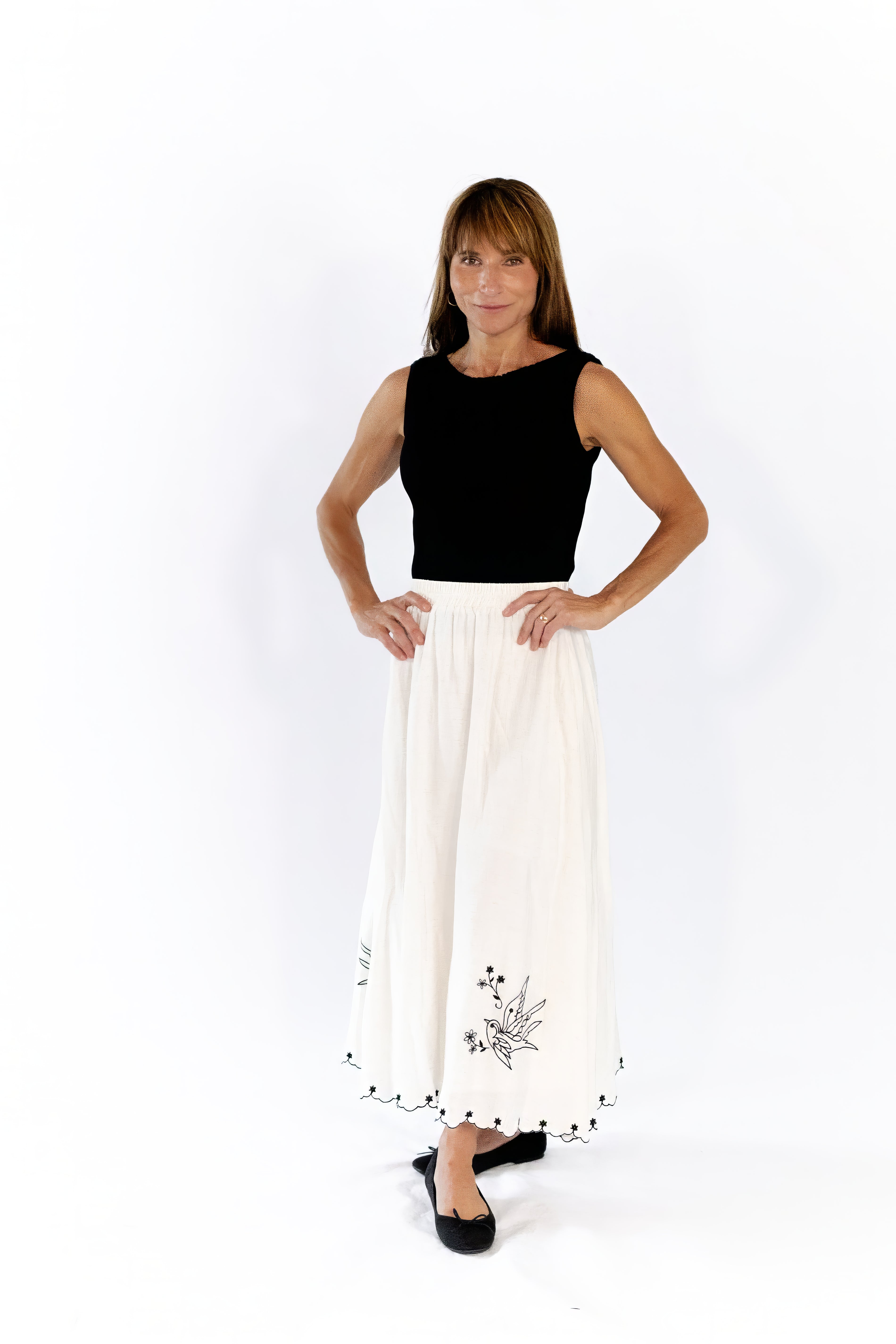 Dakota Embroidered Midi Skirt
