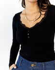Oskan Lace Trim Top