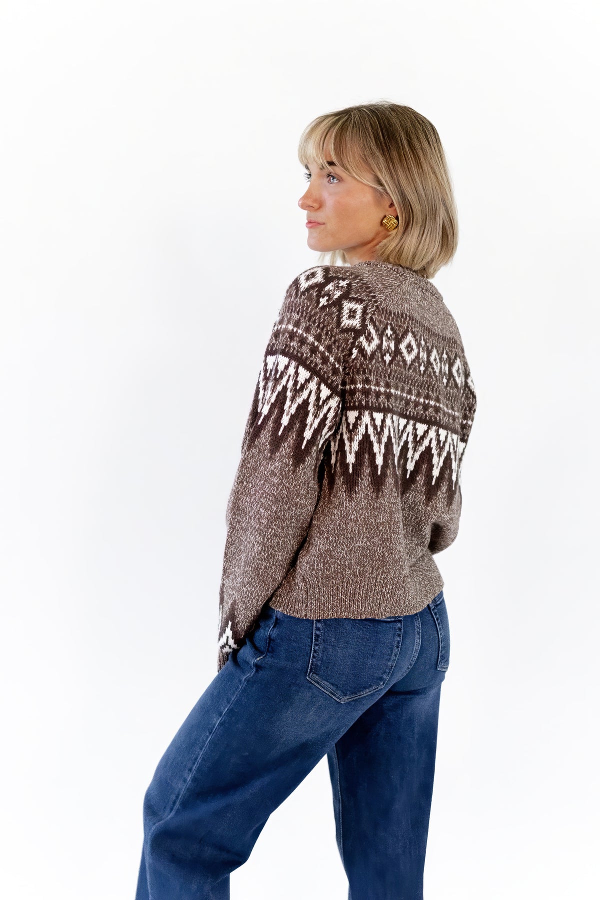 Fair Isle Button Down Cardigan