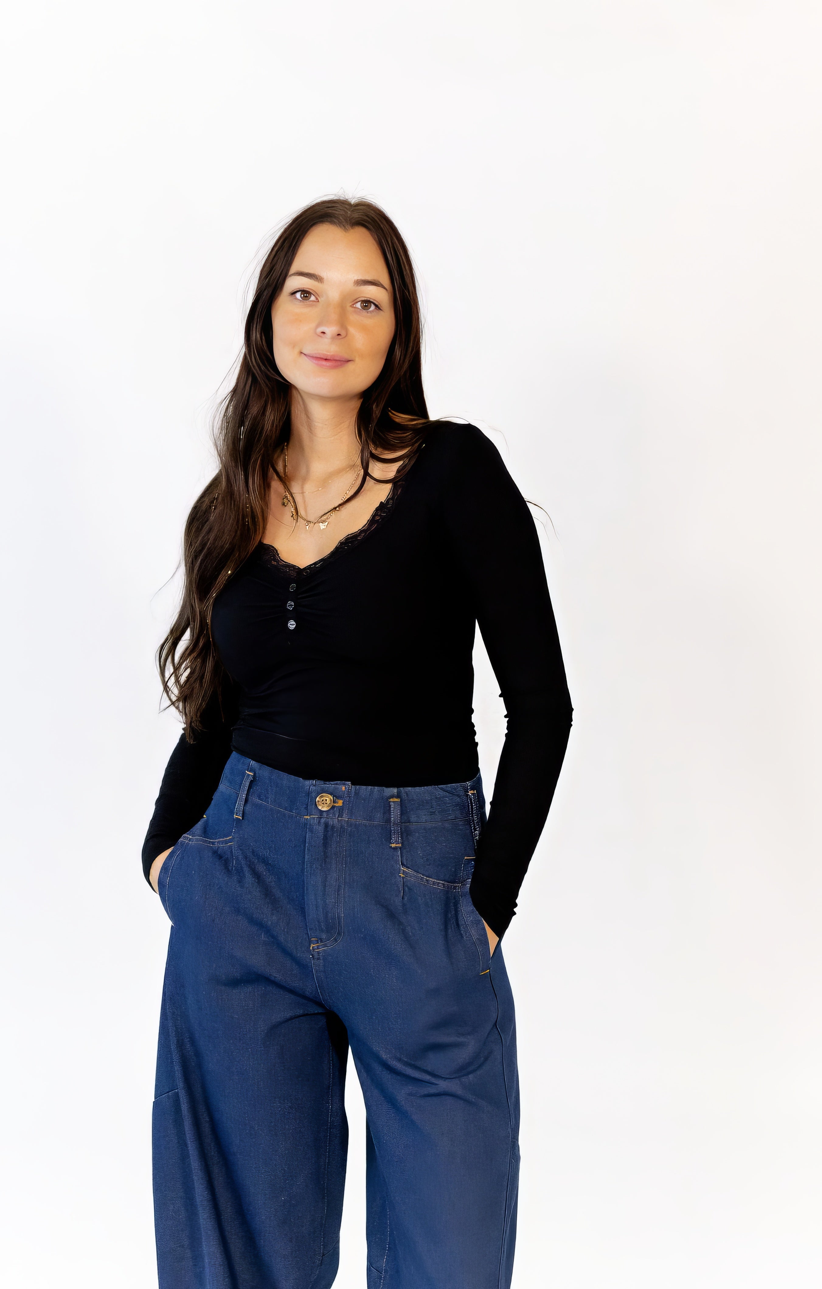 Oskan Lace Trim Top