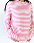 Jenny Cozy Stripe Sweater · Pink