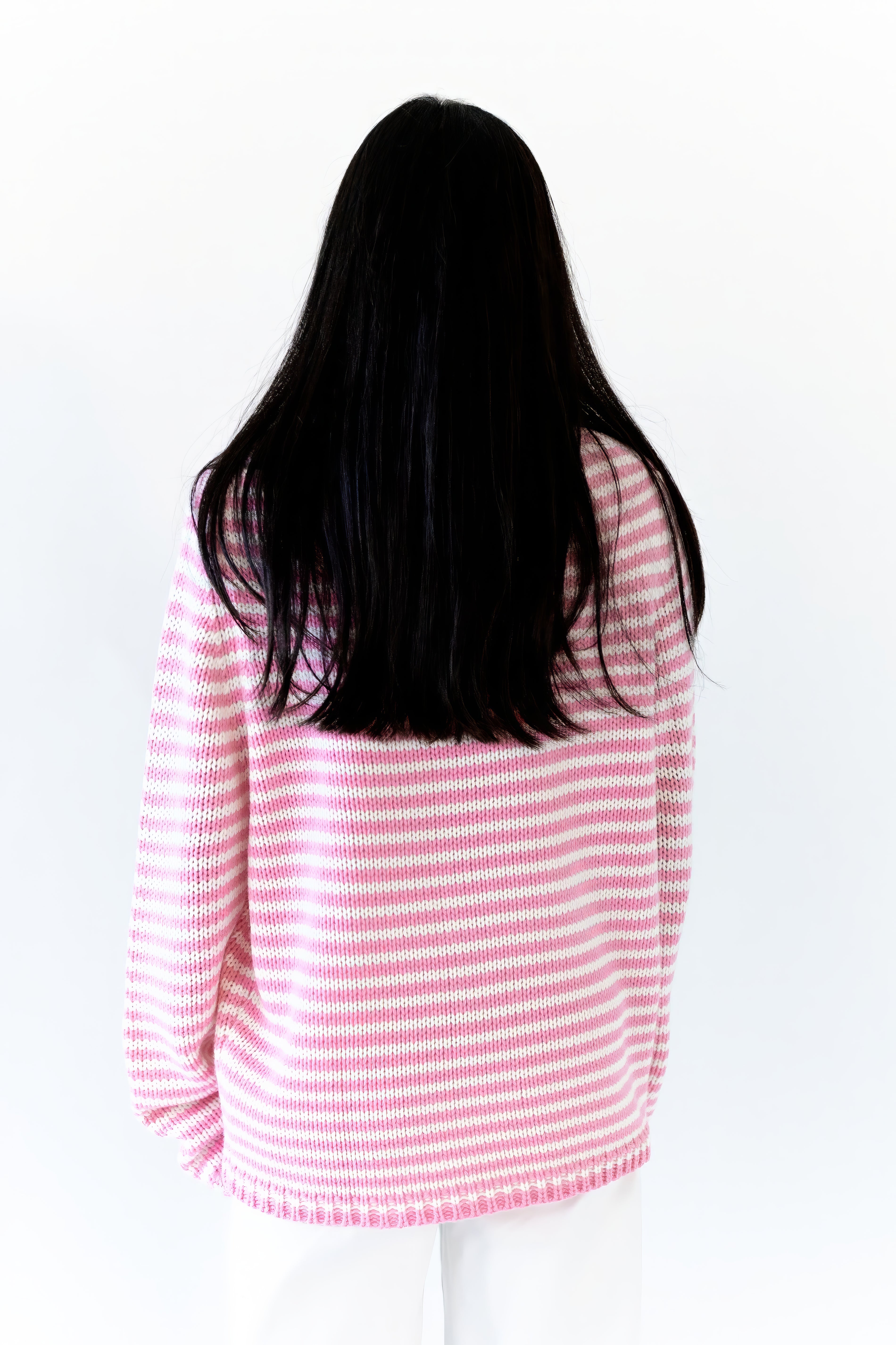 Jenny Cozy Stripe Sweater · Pink