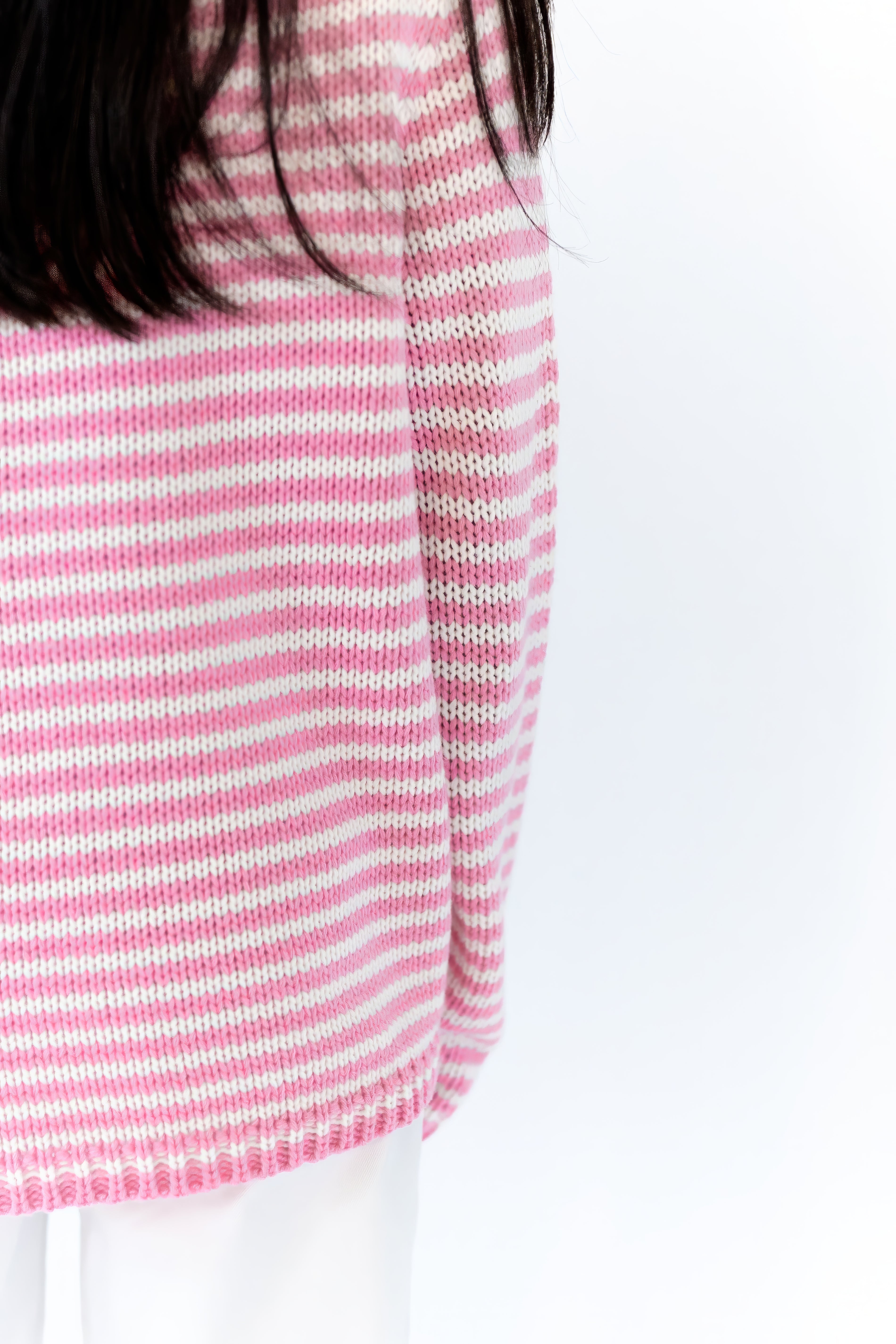 Jenny Cozy Stripe Sweater · Pink
