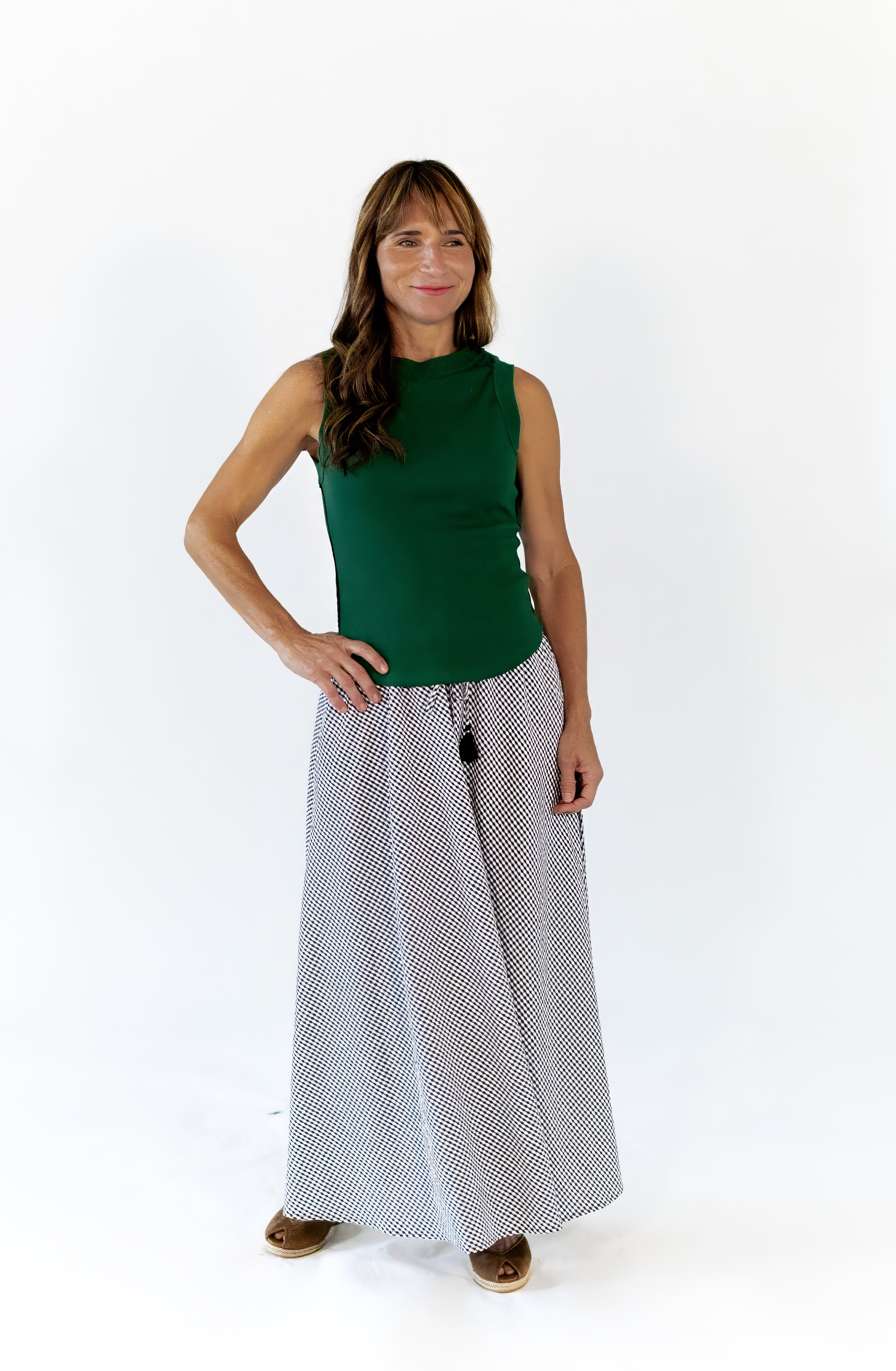 Mabel Exposed Seam Tank · Green
