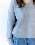 Heather Grey V-Neck Sweater