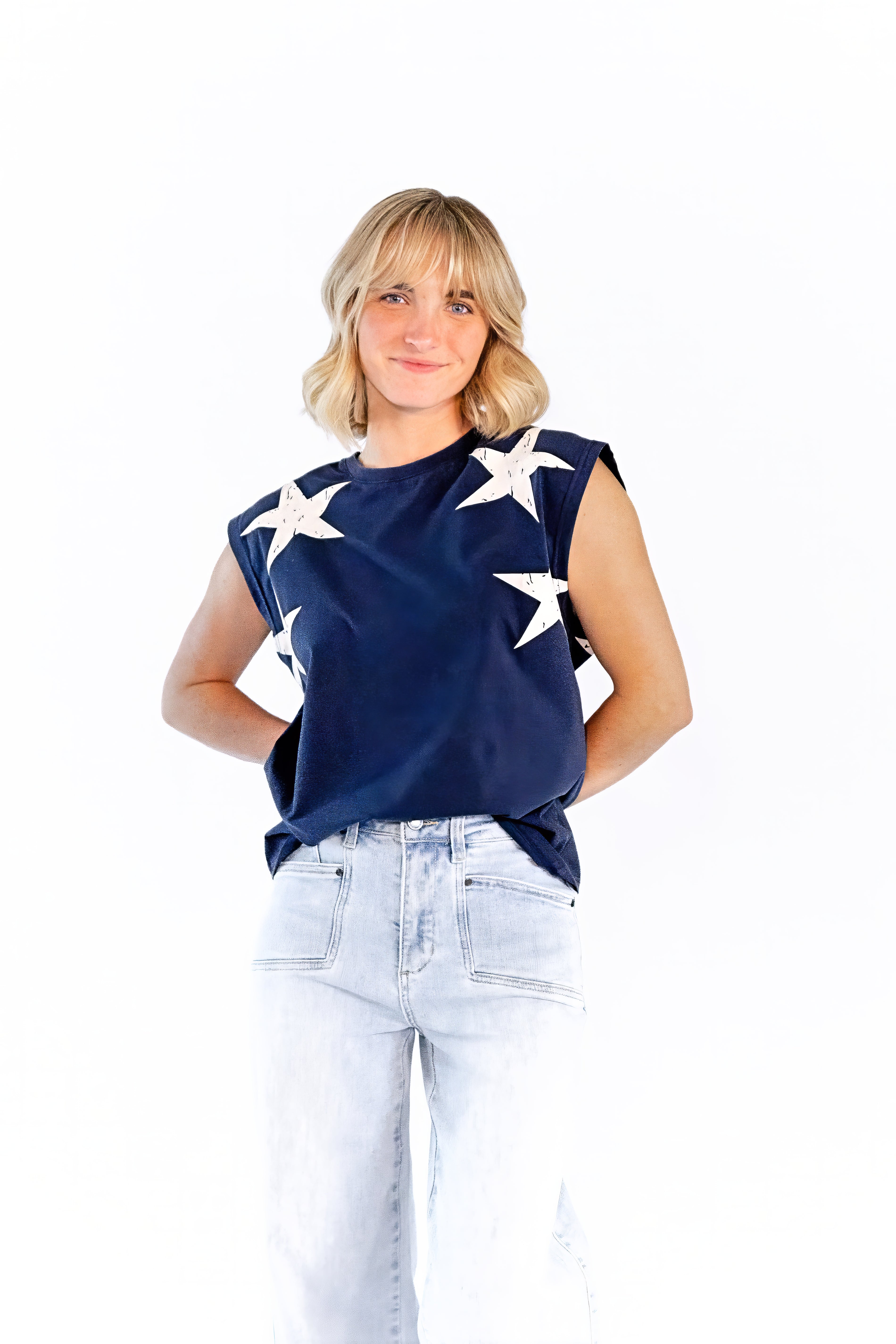 Azure Star Muscle Tee