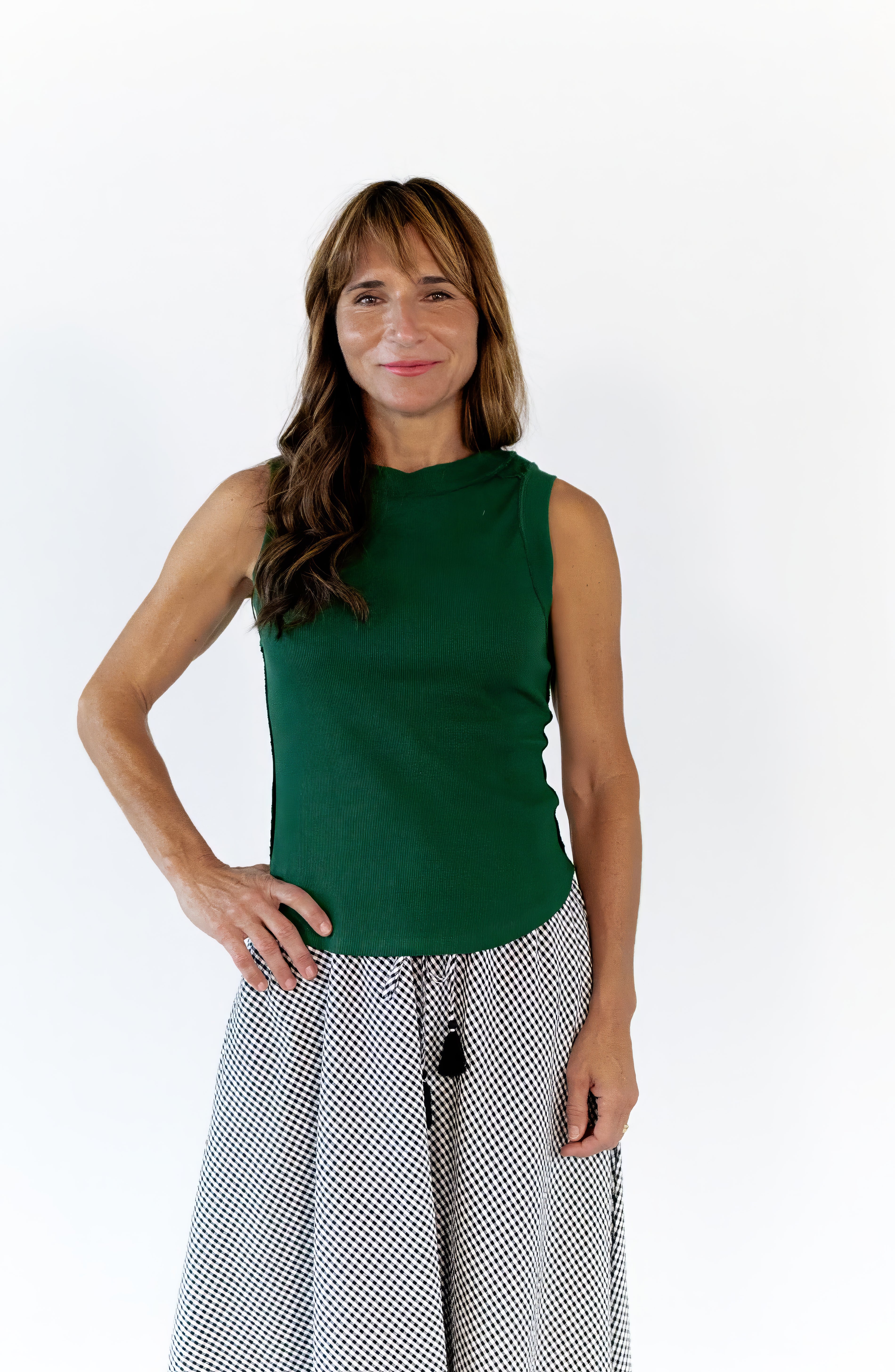 Mabel Exposed Seam Tank · Green