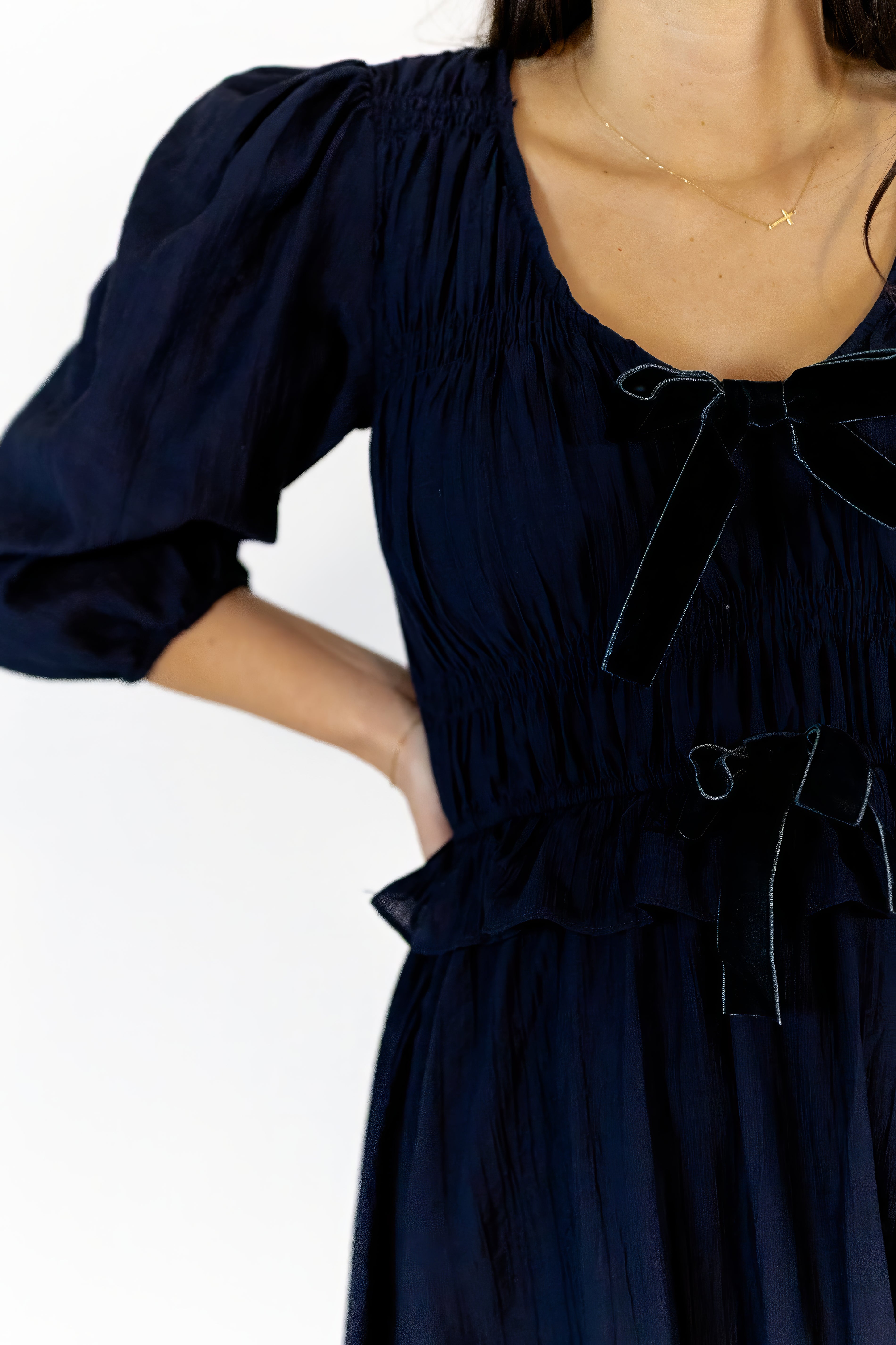 Marini Bow Detail Midi Dress