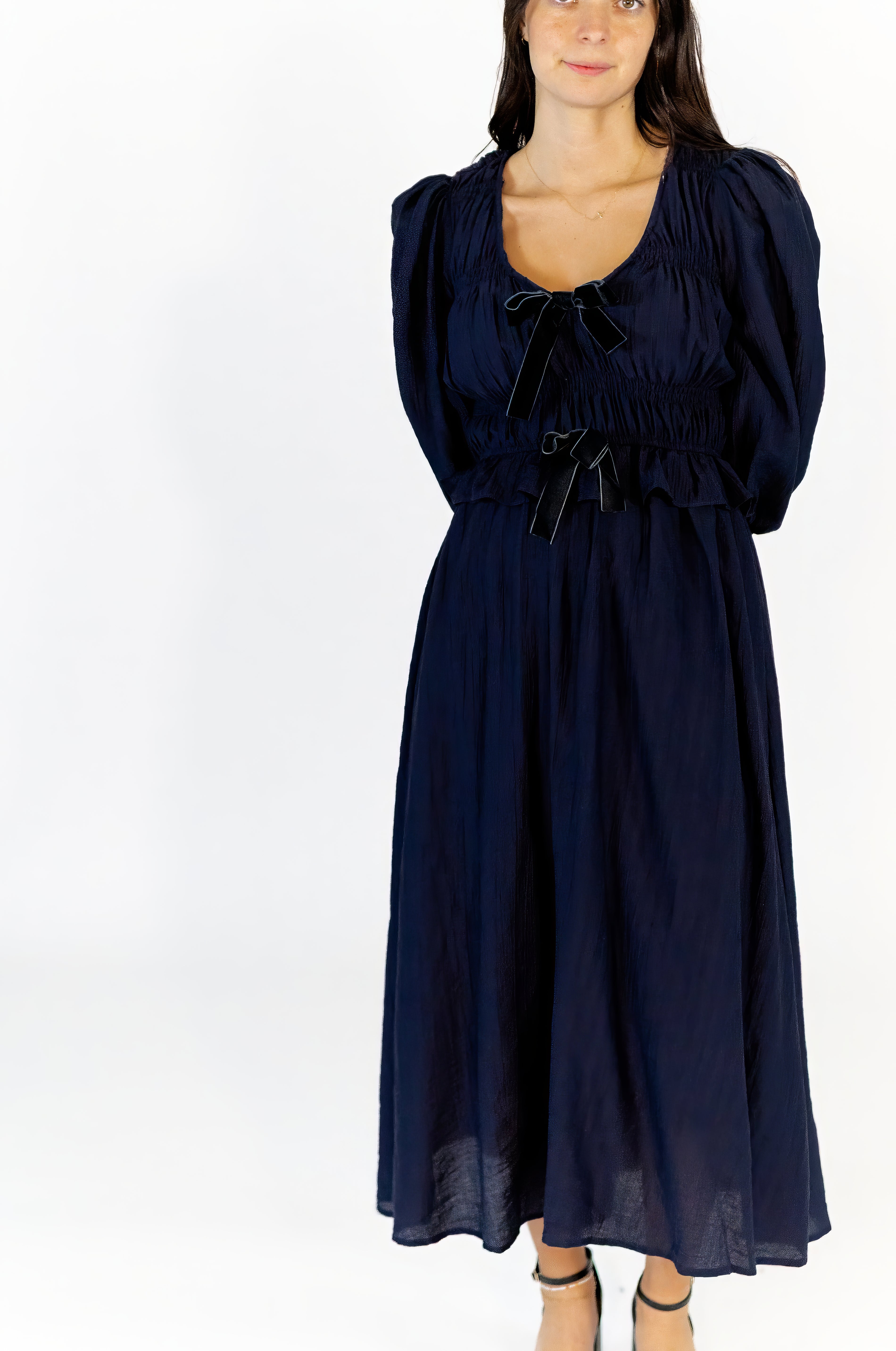 Marini Bow Detail Midi Dress