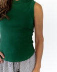 Mabel Exposed Seam Tank · Green