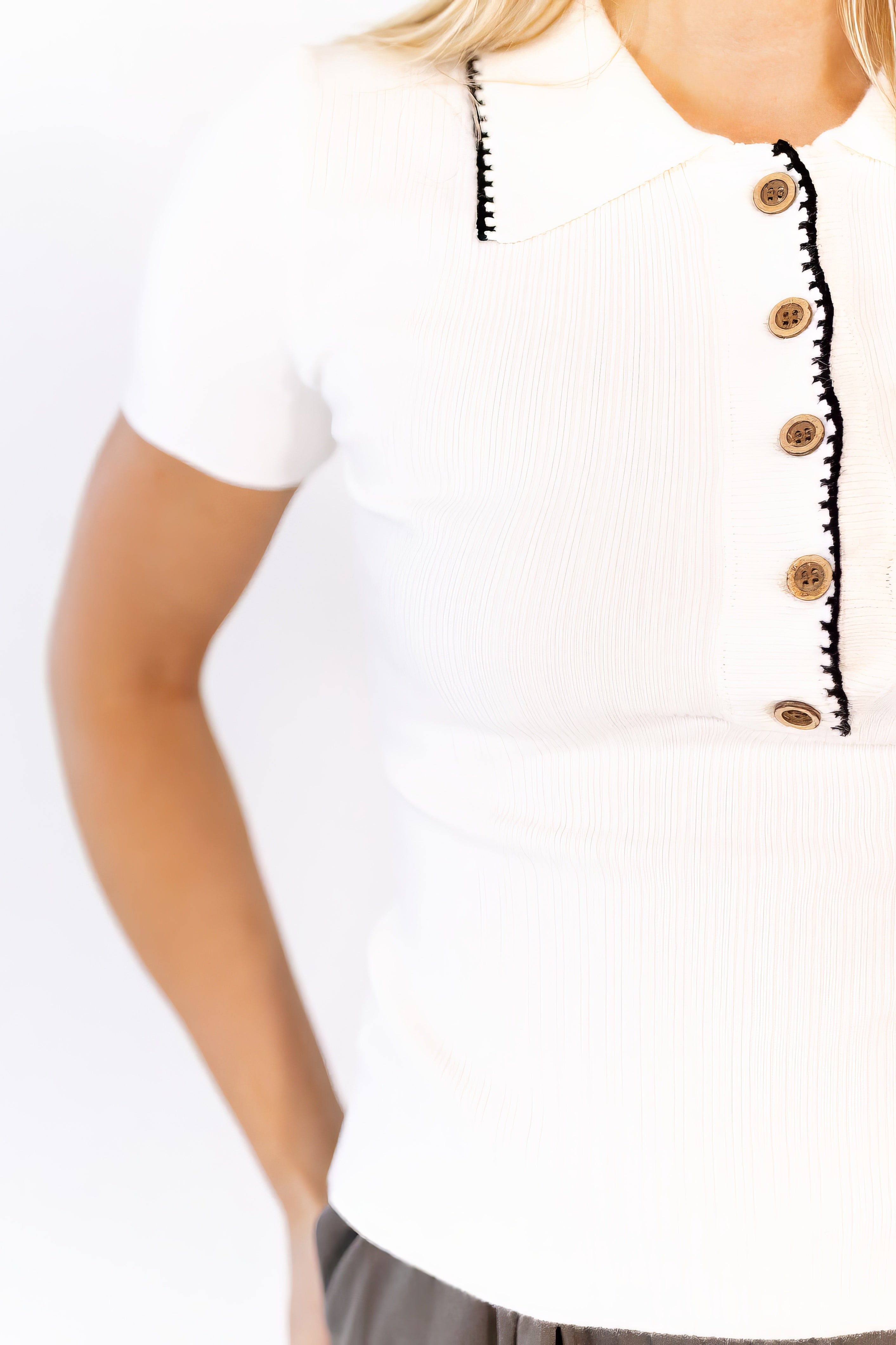Nixie Button Detail Polo