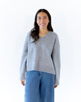 Heather Grey V-Neck Sweater
