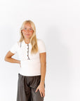 Nixie Button Detail Polo
