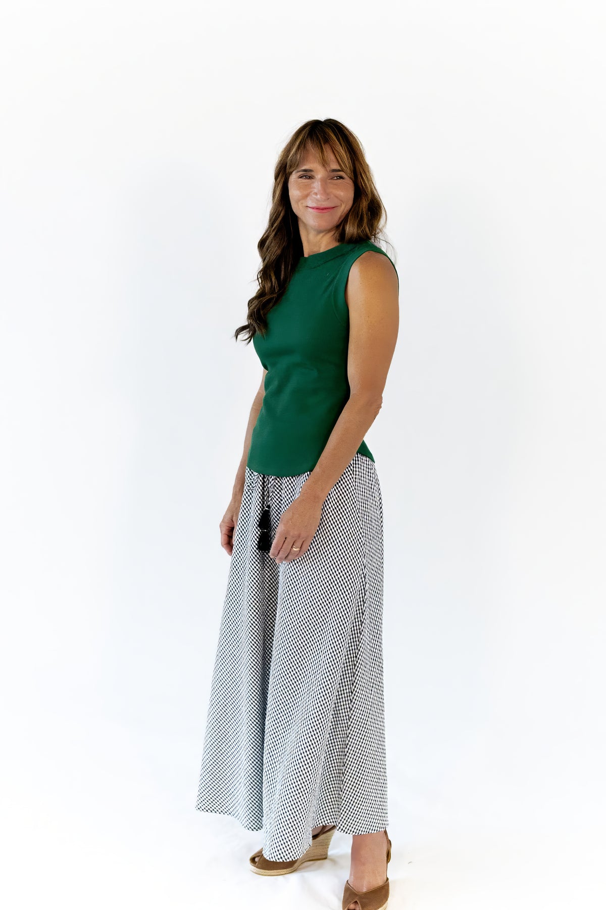 Mabel Exposed Seam Tank · Green