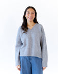 Heather Grey V-Neck Sweater
