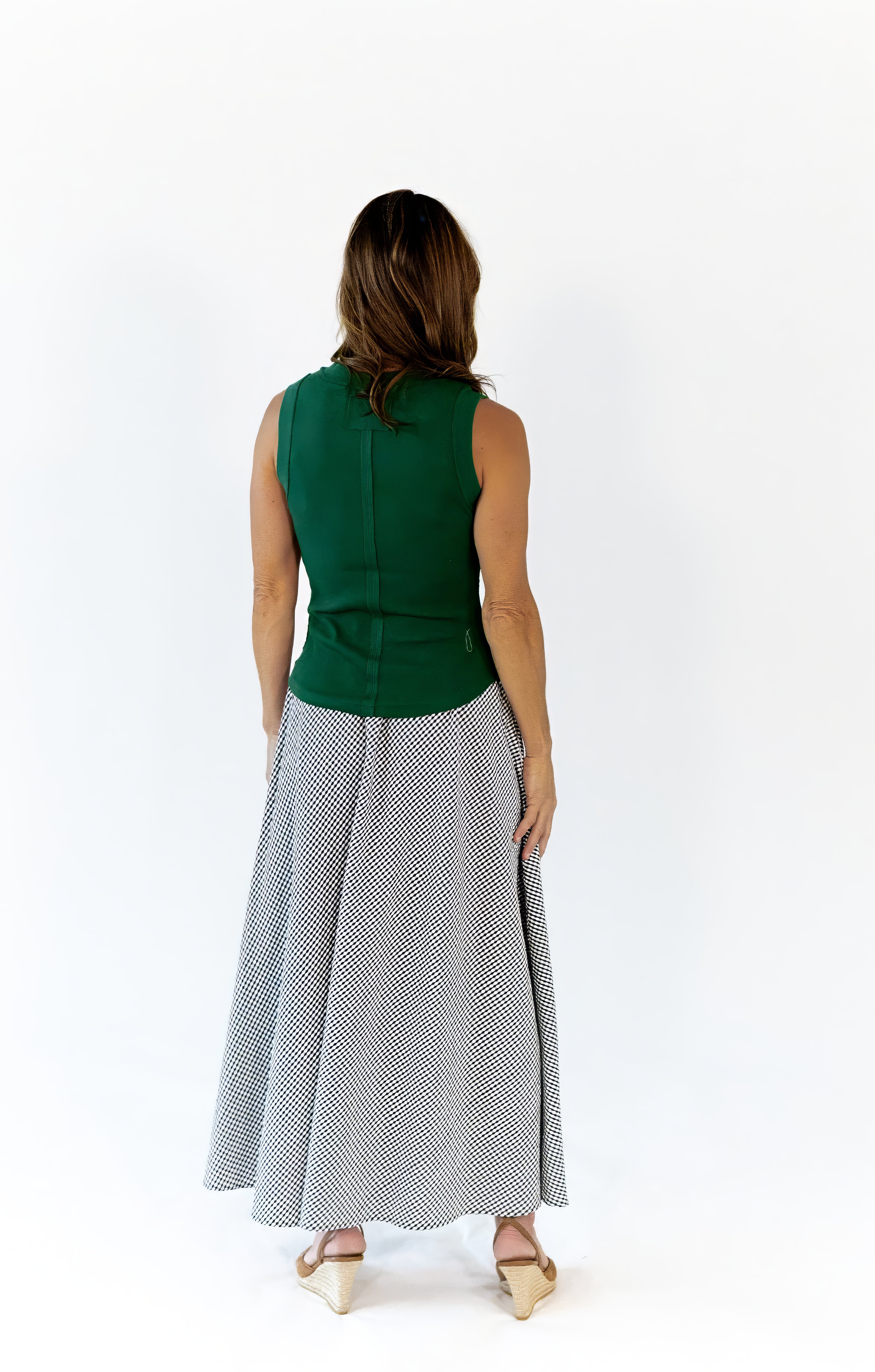 Mabel Exposed Seam Tank · Green