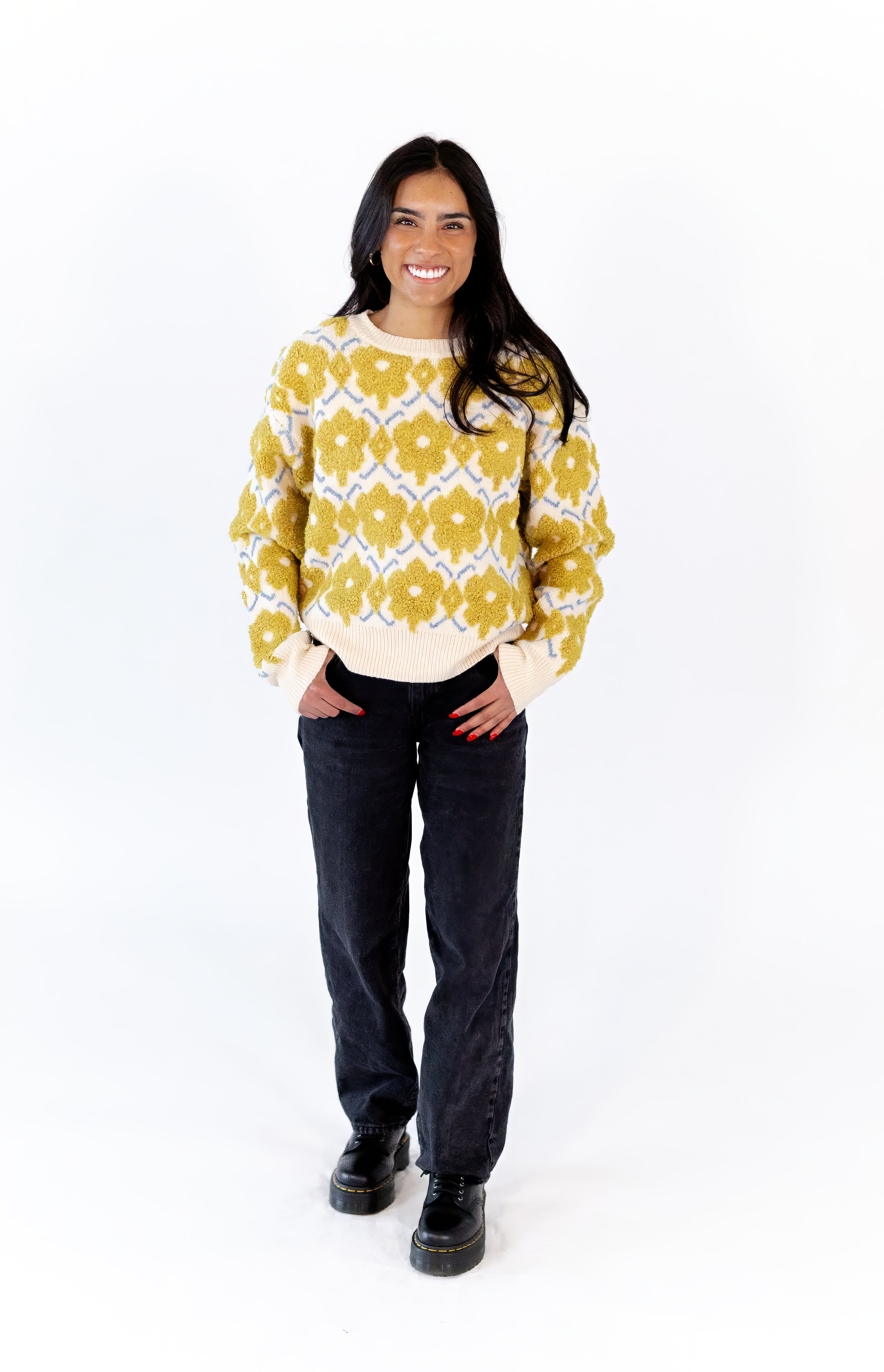 Heather Floral Crew Neck