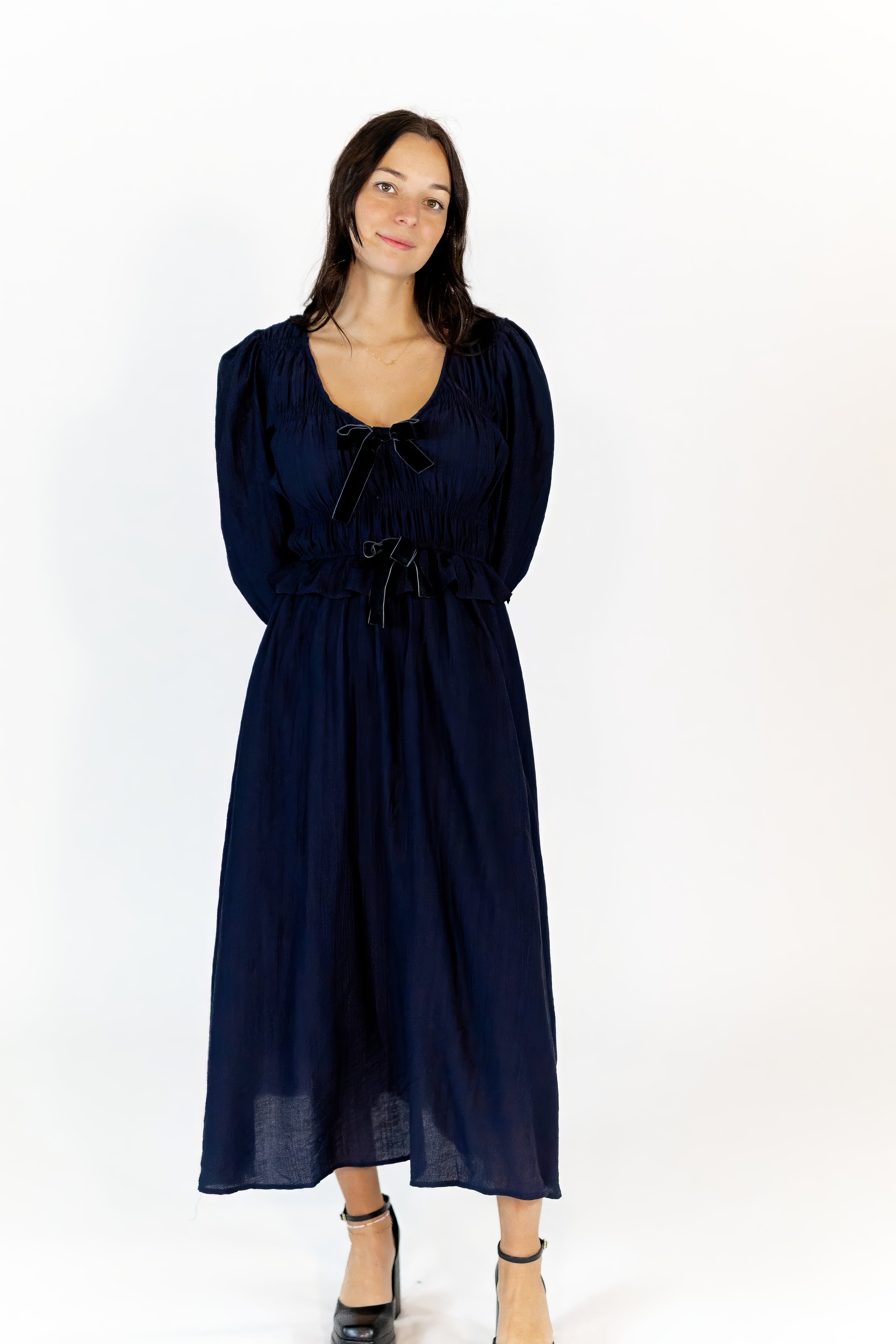 Marini Bow Detail Midi Dress