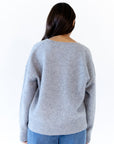Heather Grey V-Neck Sweater