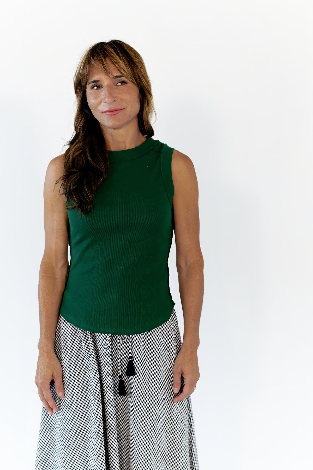 Mabel Exposed Seam Tank · Green