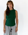 Mabel Exposed Seam Tank · Green