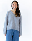 Heather Grey V-Neck Sweater