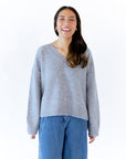 Heather Grey V-Neck Sweater