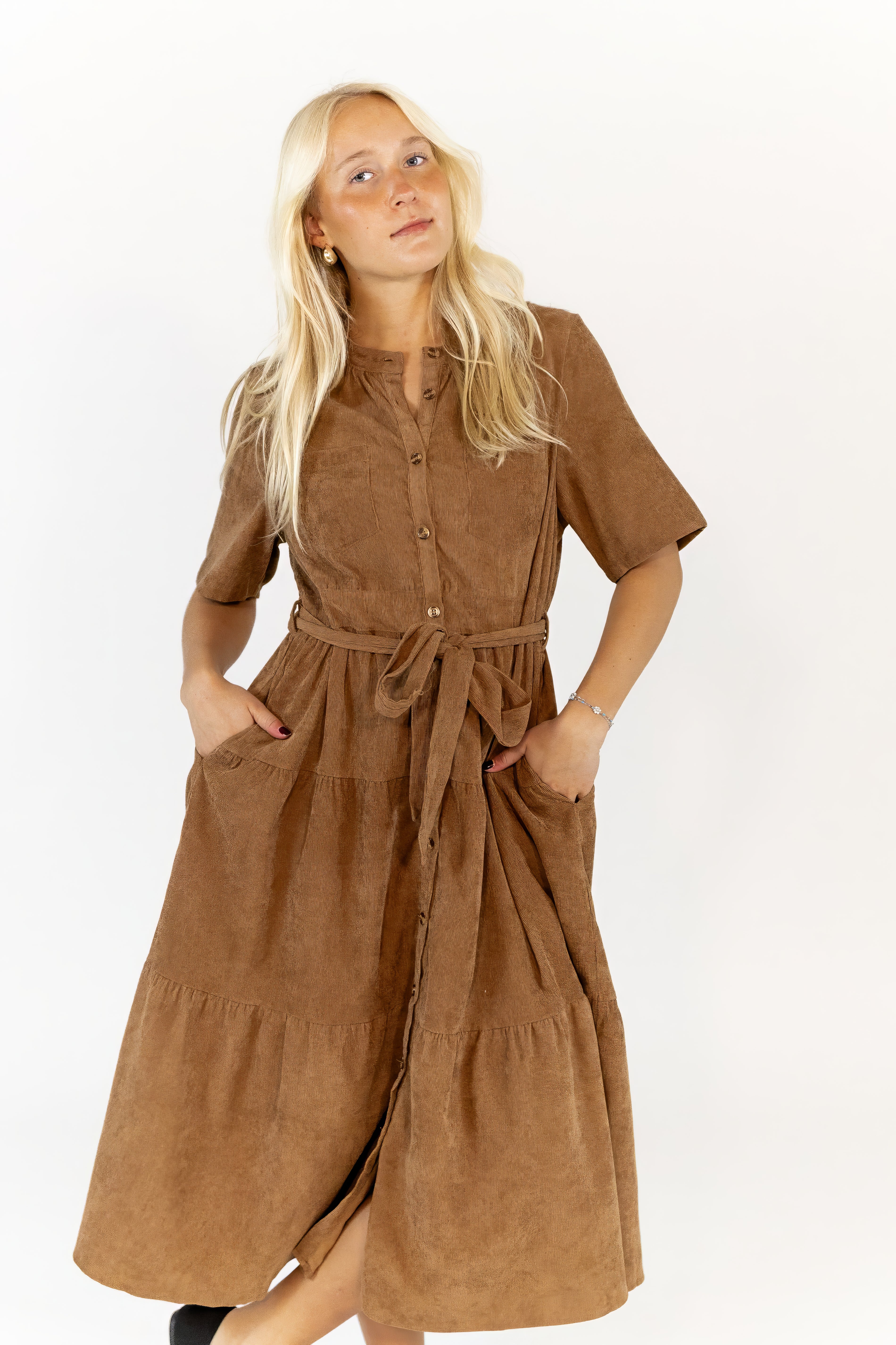 Leisel Corduroy Shirt Dress