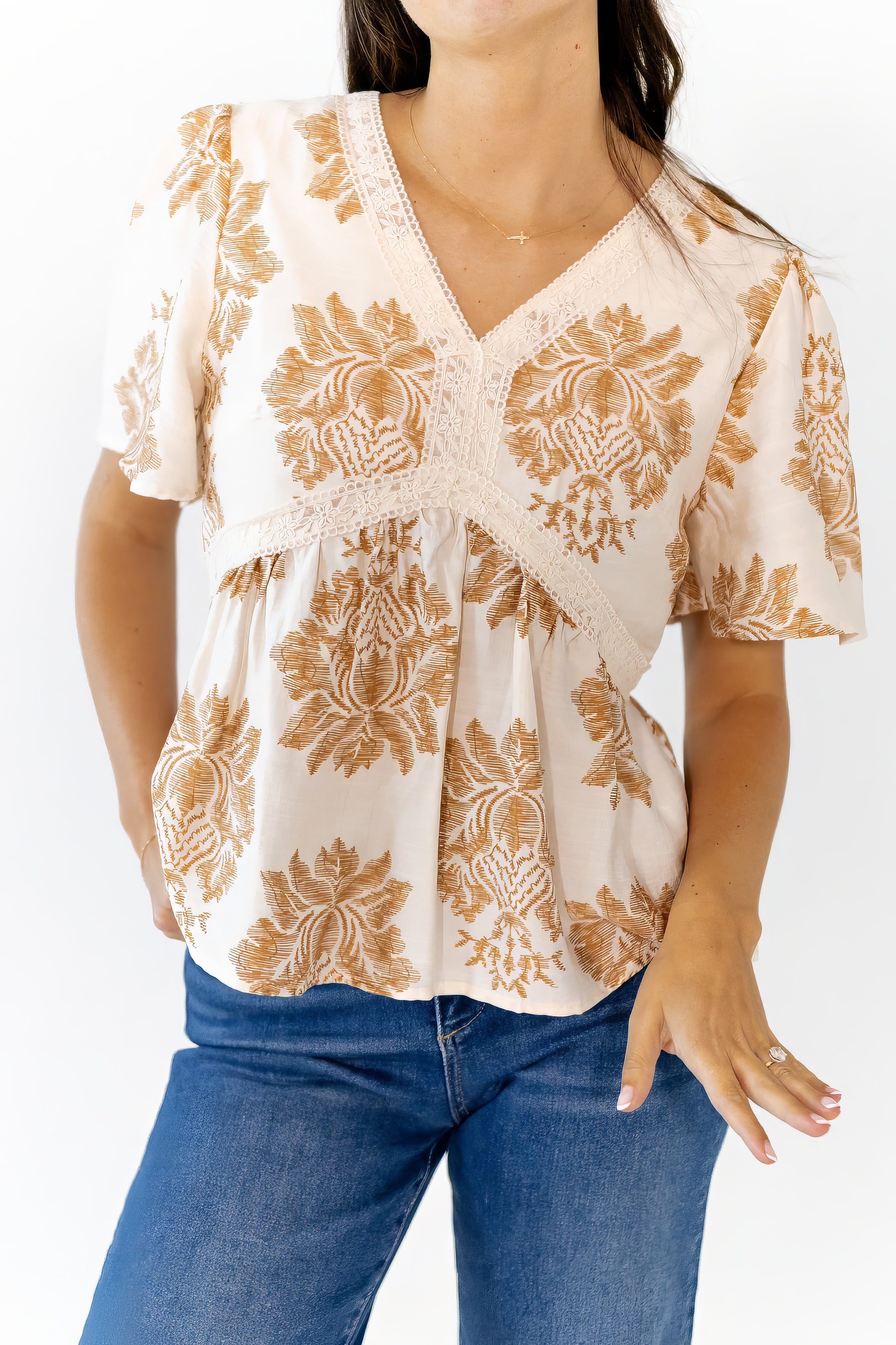 Albini Botanical V-Neck Top