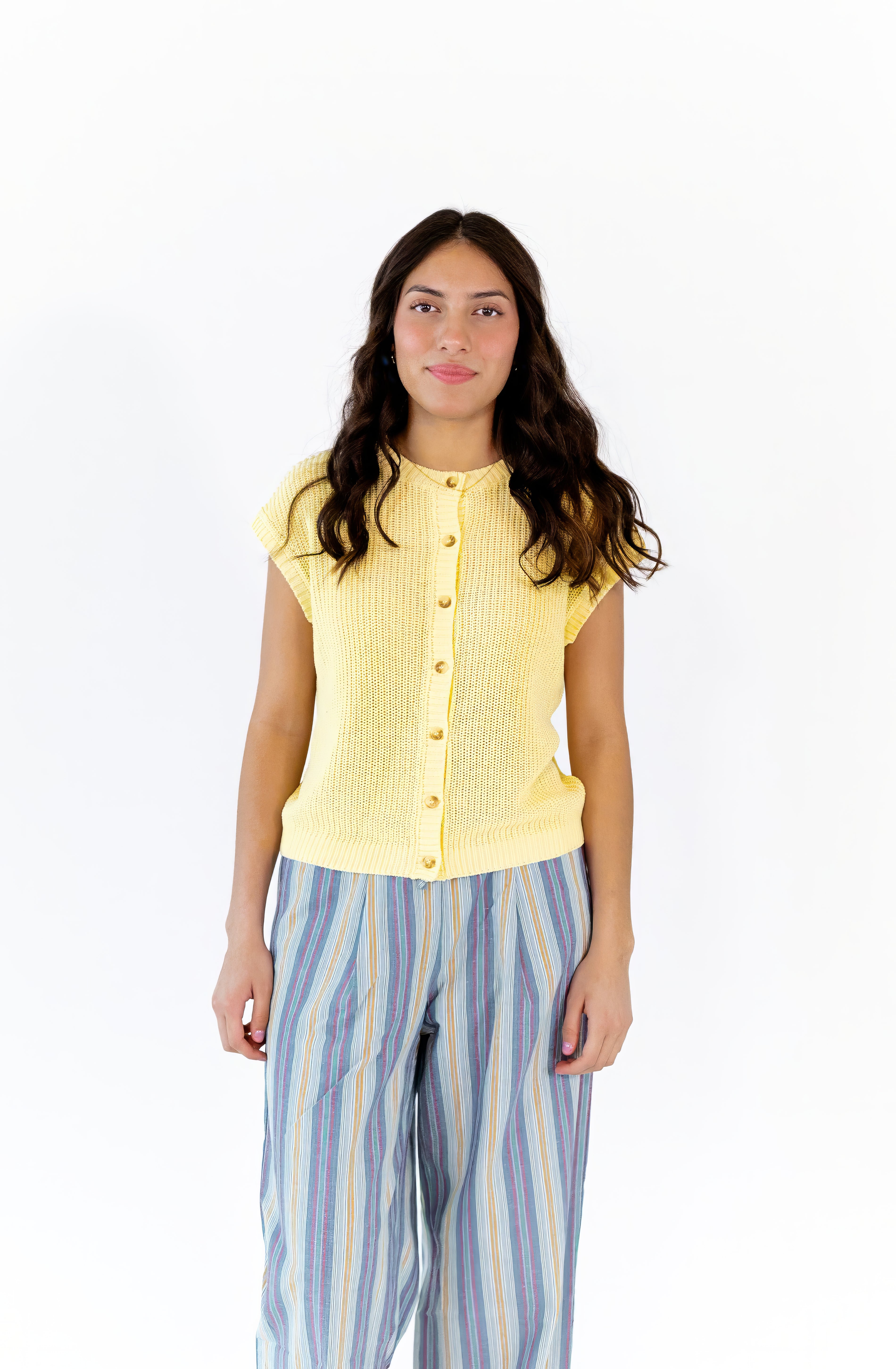 Vixi Button Up Top · Lemon