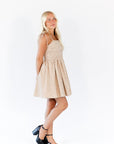 Georgie Polka Dot Dress · Taupe
