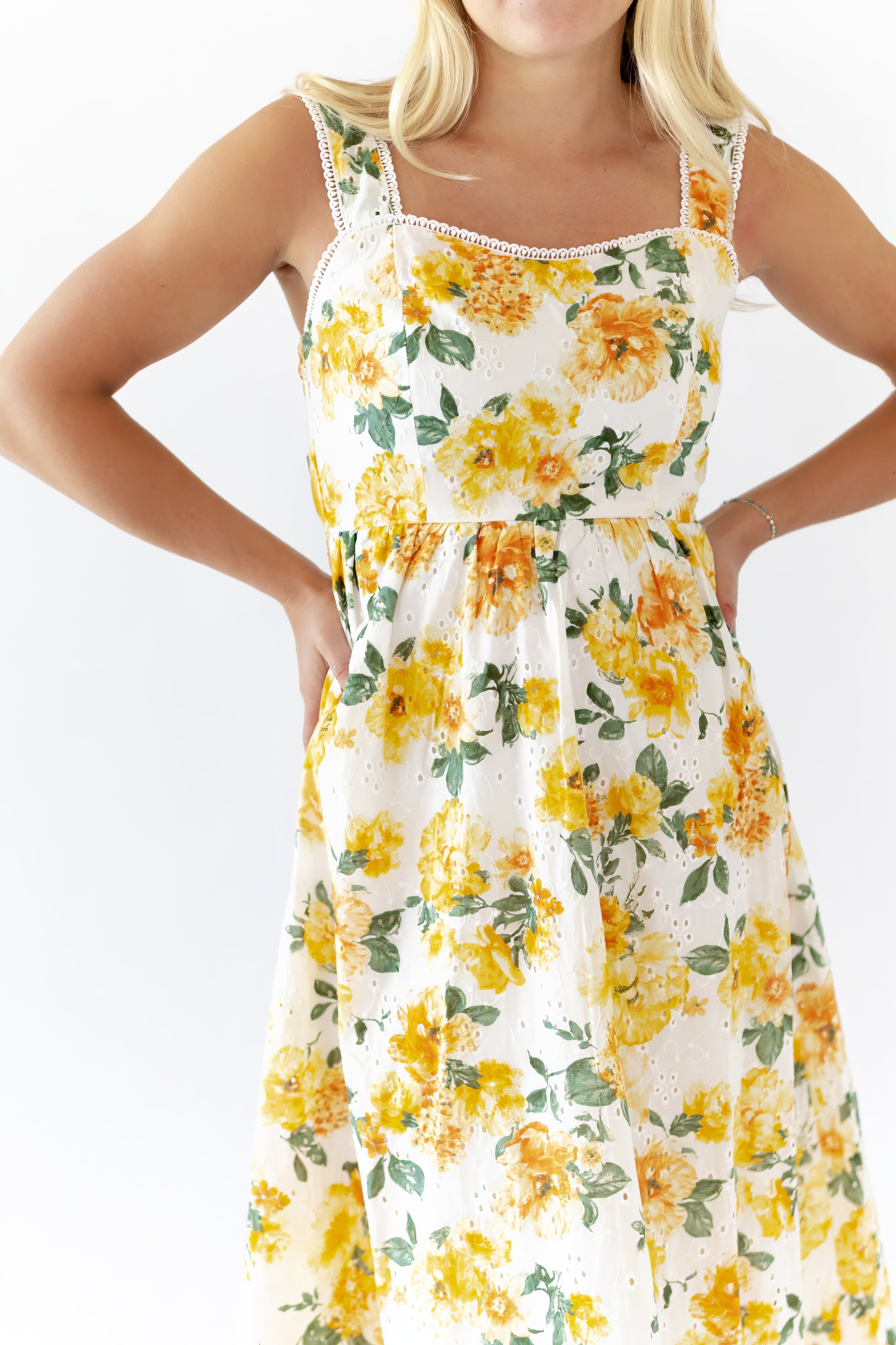 Sunshine Scalloped Midi Dress