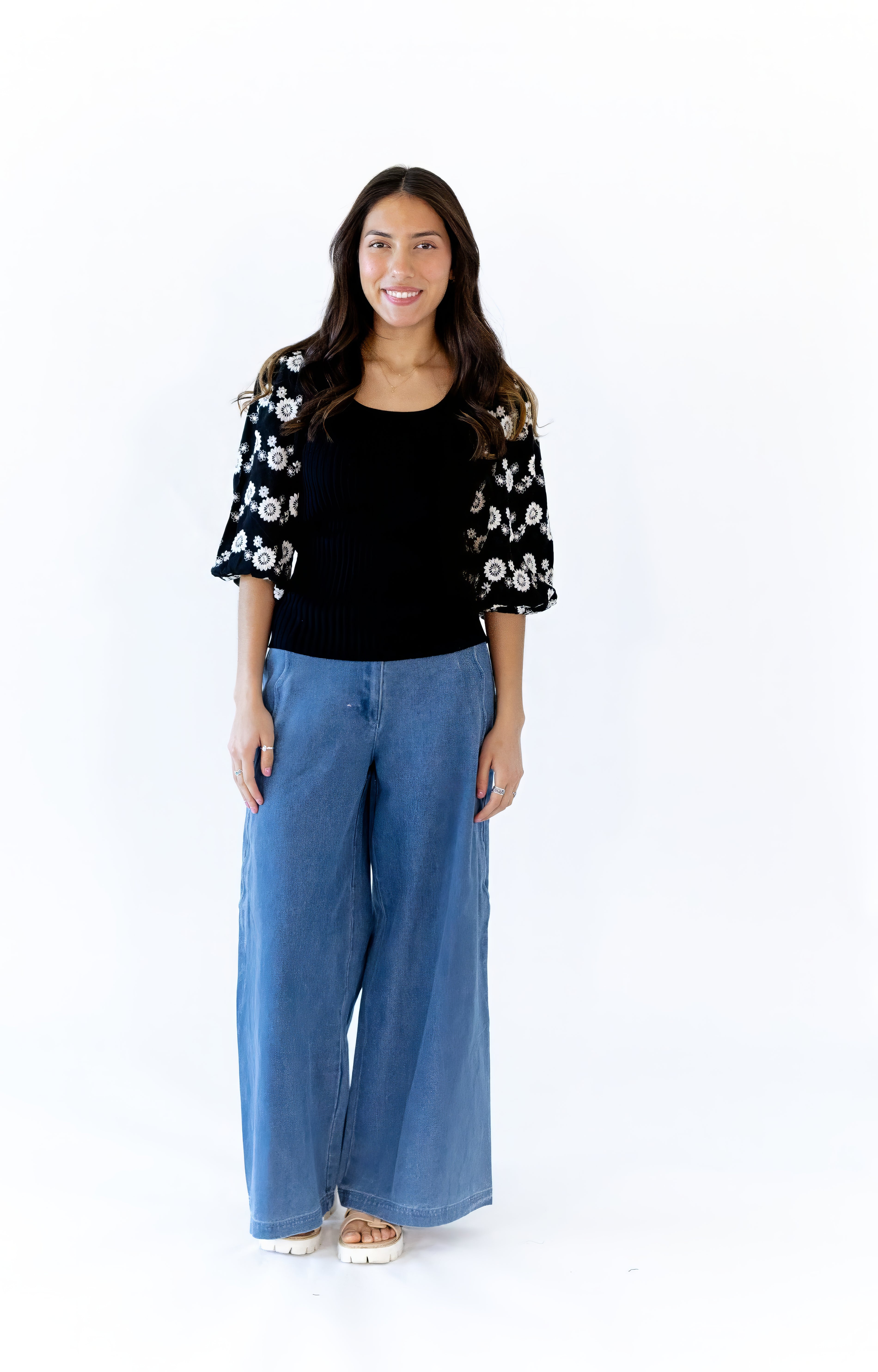 Minuette Embroidered Sleeve Blouse