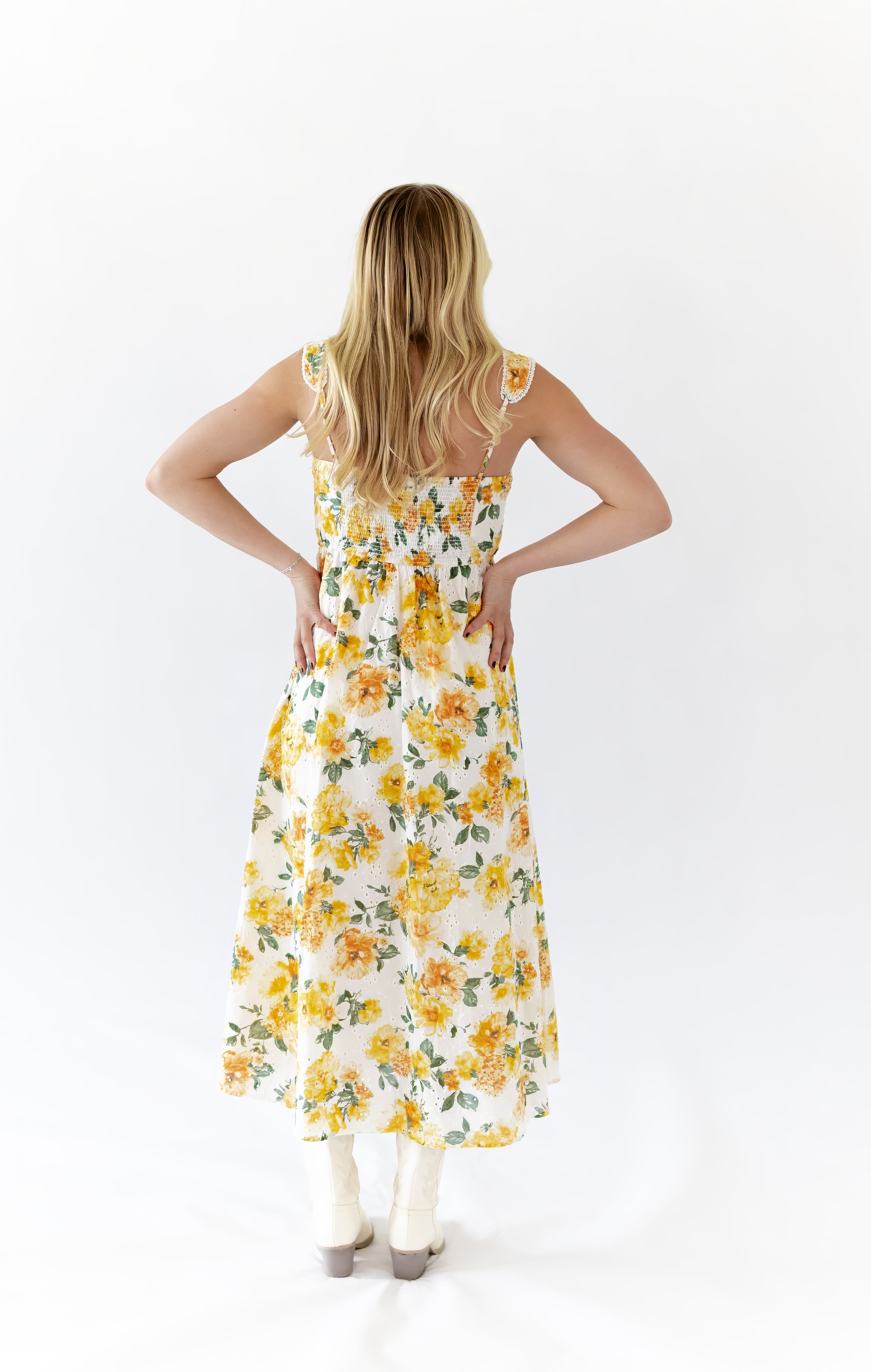 Sunshine Scalloped Midi Dress