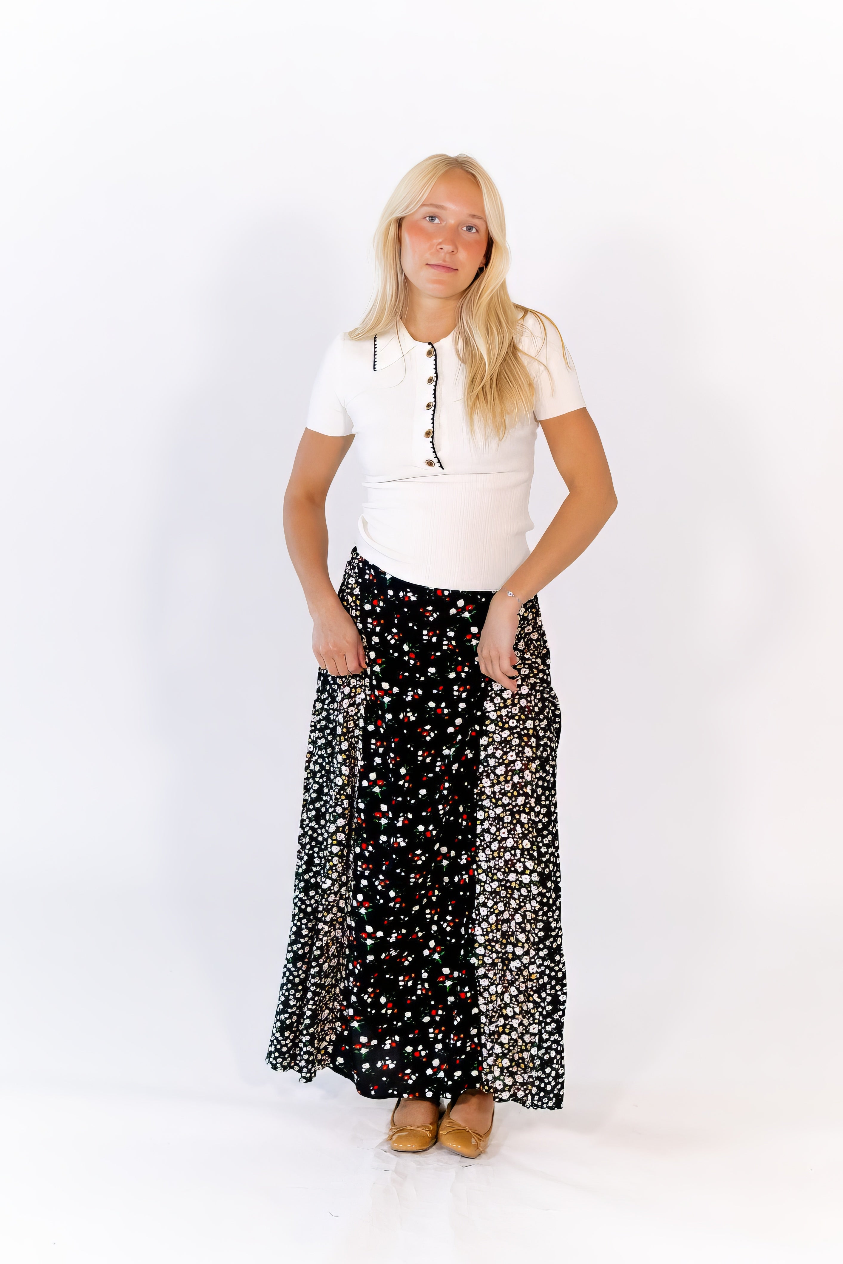 Byron Mixed Print Skirt