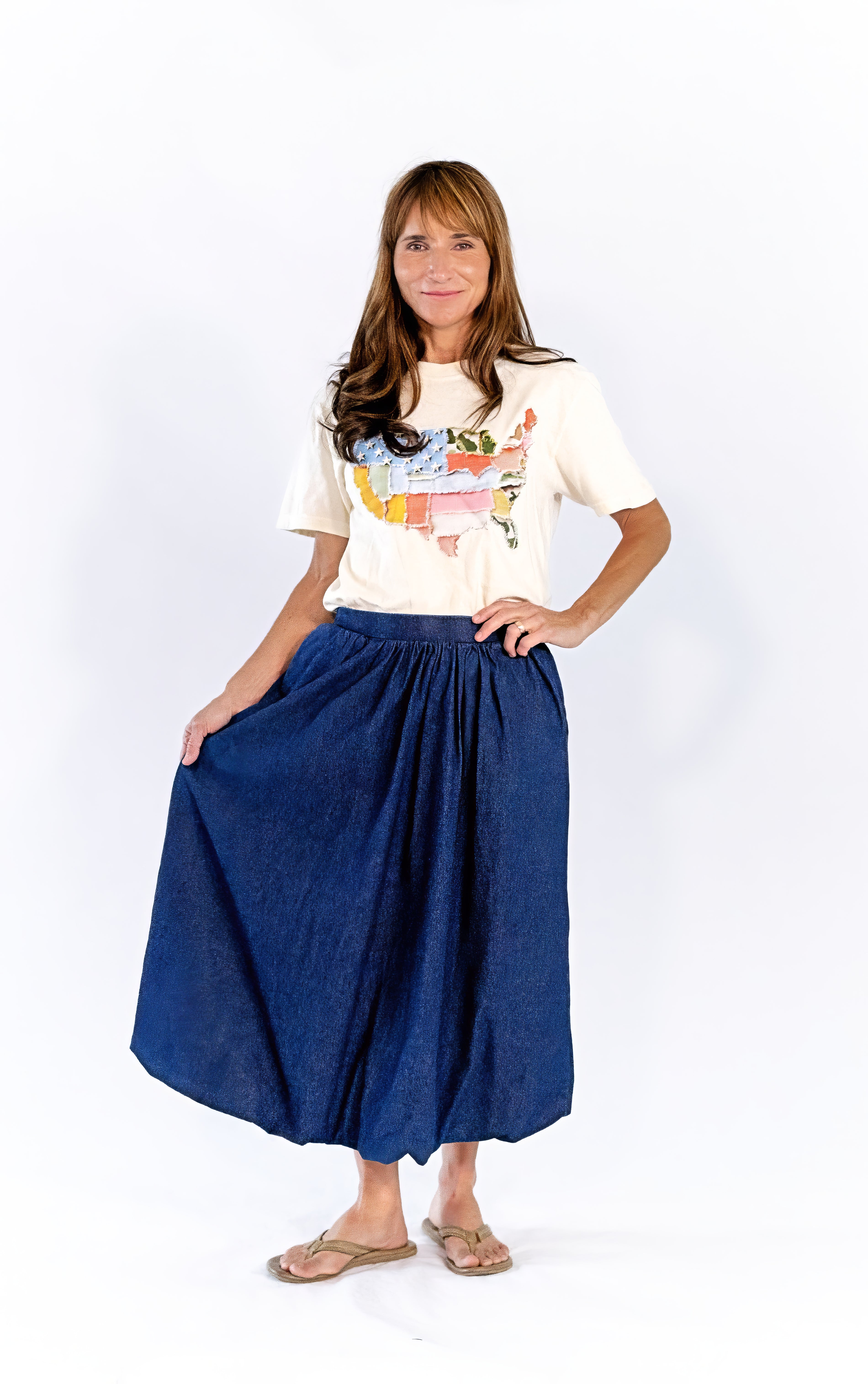 Patchwork Print America Tee