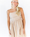 Georgie Polka Dot Dress · Taupe