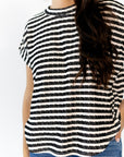 Ballie Striped Button Detail Top