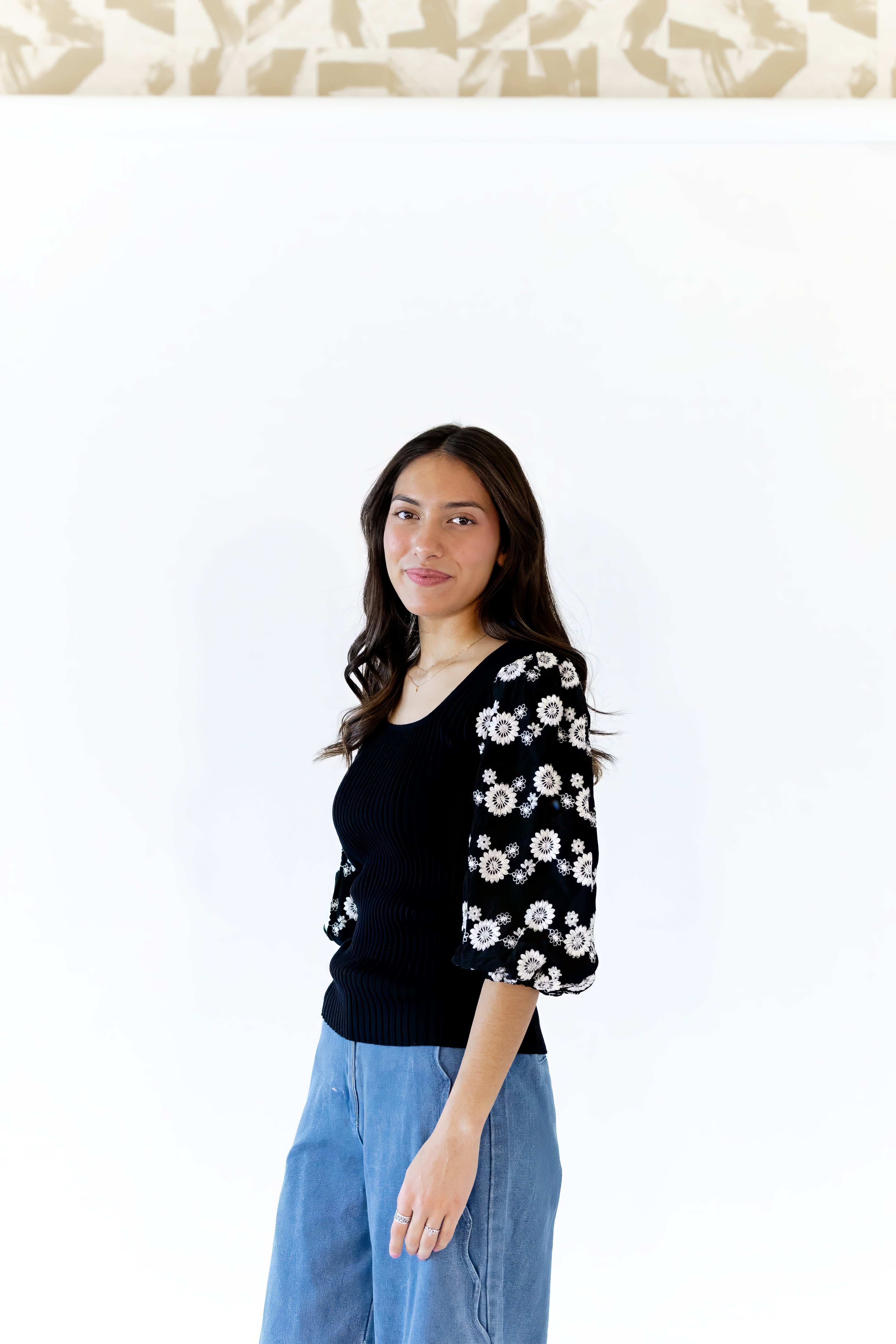 Minuette Embroidered Sleeve Blouse