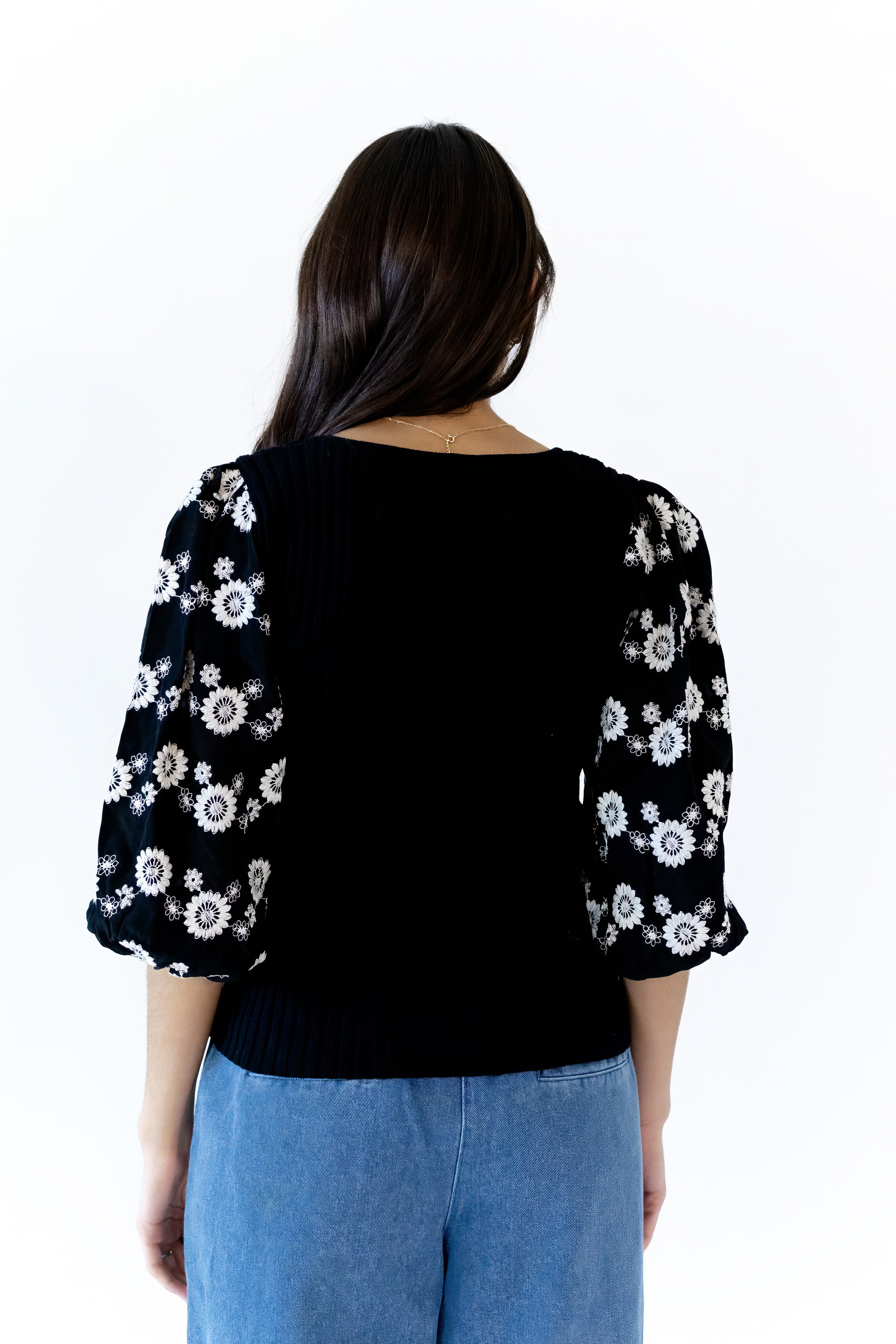 Minuette Embroidered Sleeve Blouse
