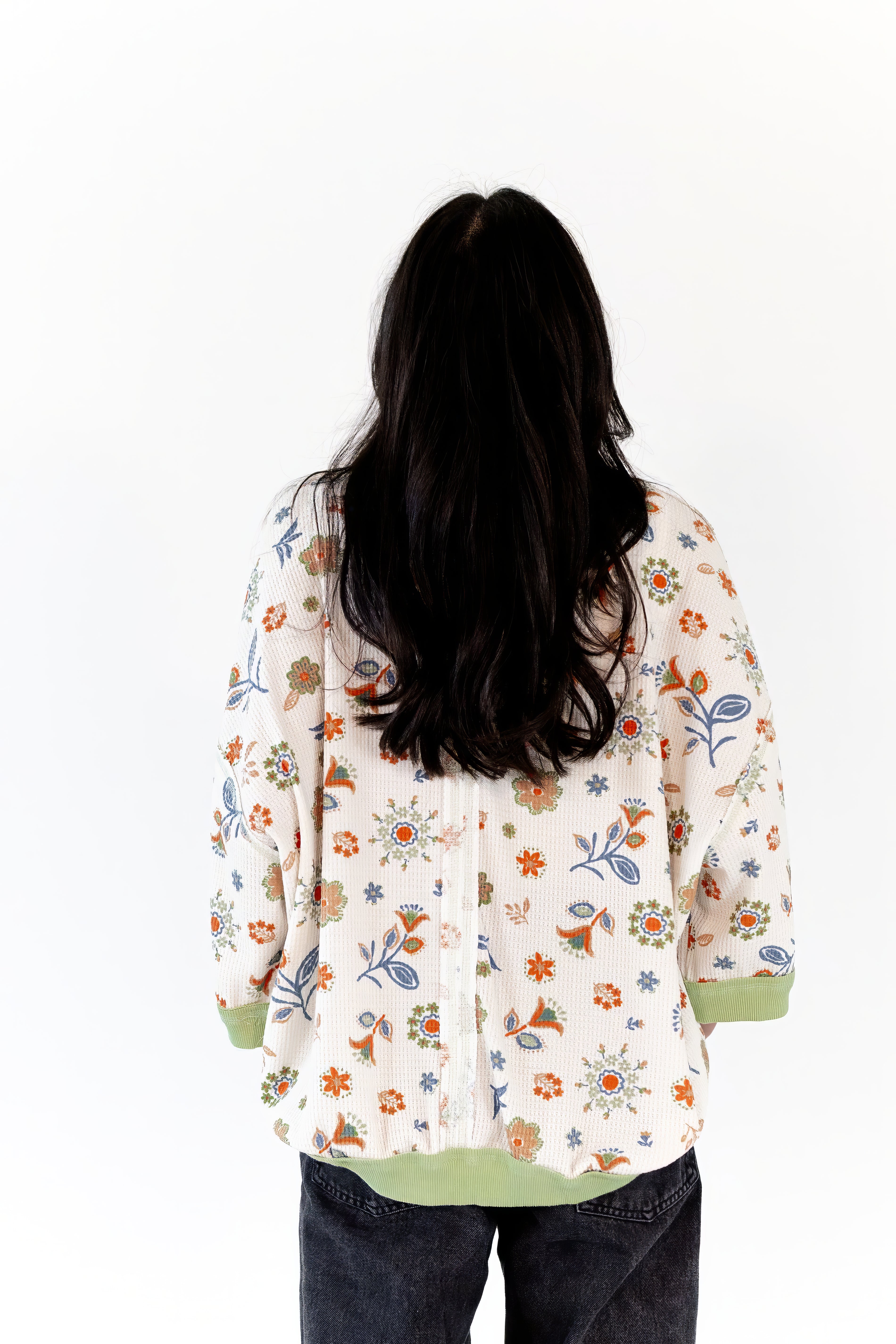Leah Floral Henley Top