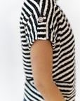 Ballie Striped Button Detail Top