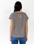 Ballie Striped Button Detail Top