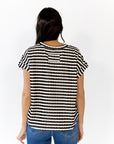 Ballie Striped Button Detail Top