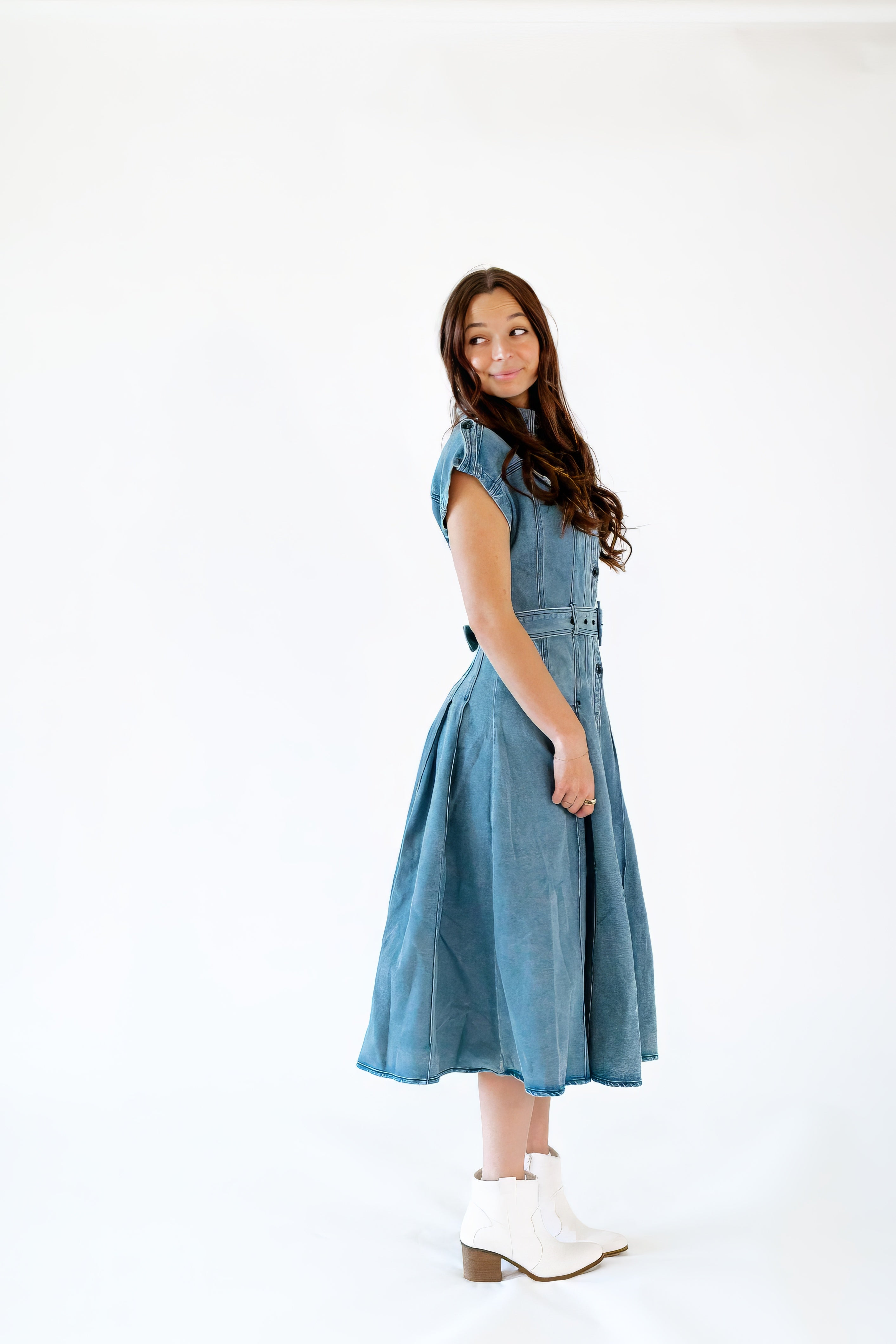 Zadie Belted Denim Dress