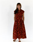 Stone Floral Button Up Dress
