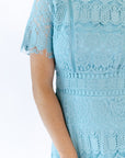 Joy Scalloped Lace Dress · Teal